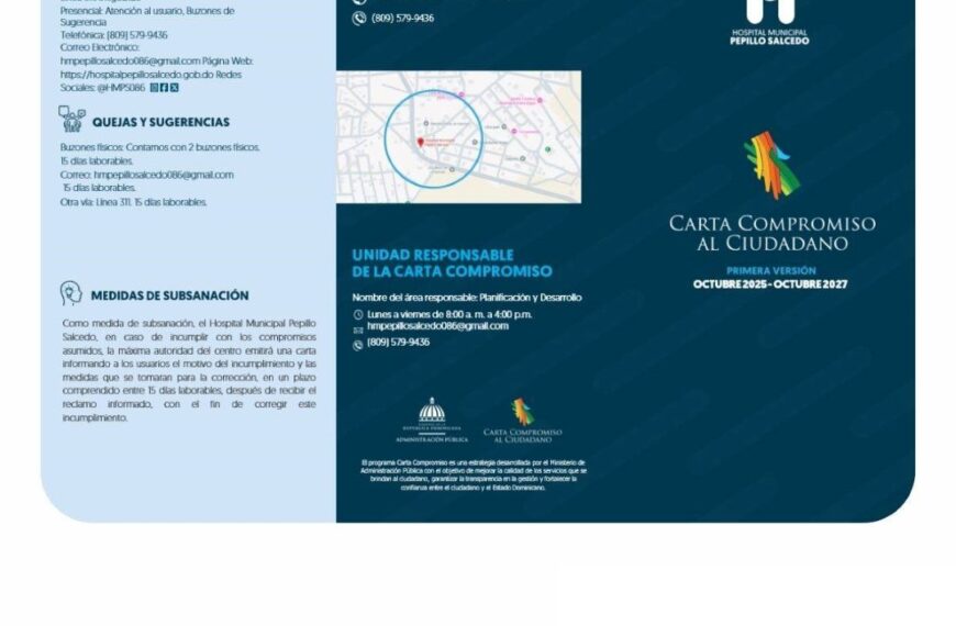 Hospital Pepillo Salcedo presenta su primera versi&oacute;n de la Carta Compromiso Al Ciudadano